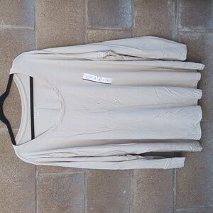 Ava & Viv women's long sleeve t-shirt, size 3X, in a light tan Color